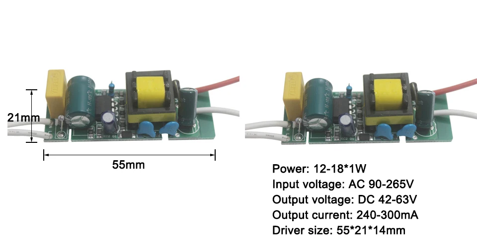 12-18 Вт Светодиодный светильник трансформатор адаптер питания Вход AC90-265V выход DC42-63V ток 240-300ма для светодиодный лампы DIY