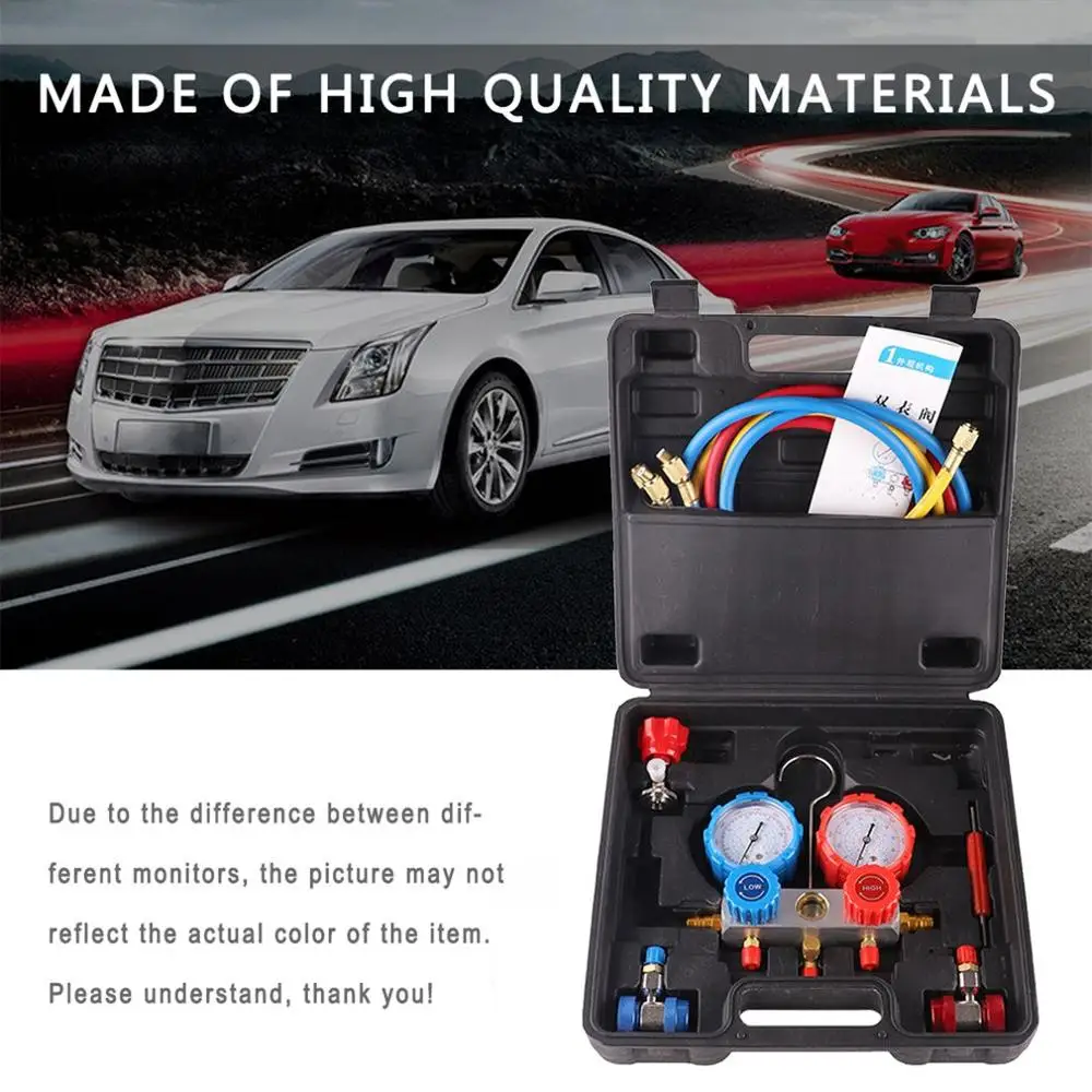 New R134a Hvac A/c Refrigeration Kit Ac Manifold Gauge Set Auto Service