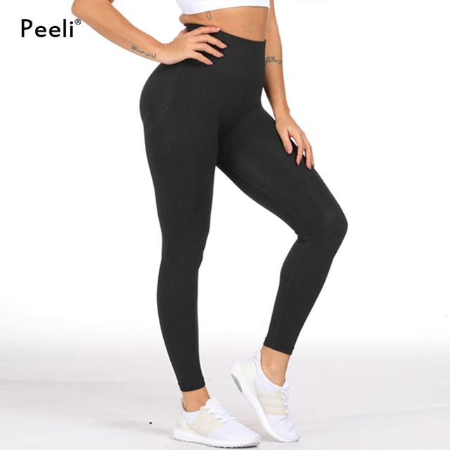 Peeli High Waist Seamless Leggings for Sport Women Push Up Gym Leggings Tummy Control Yoga Pants