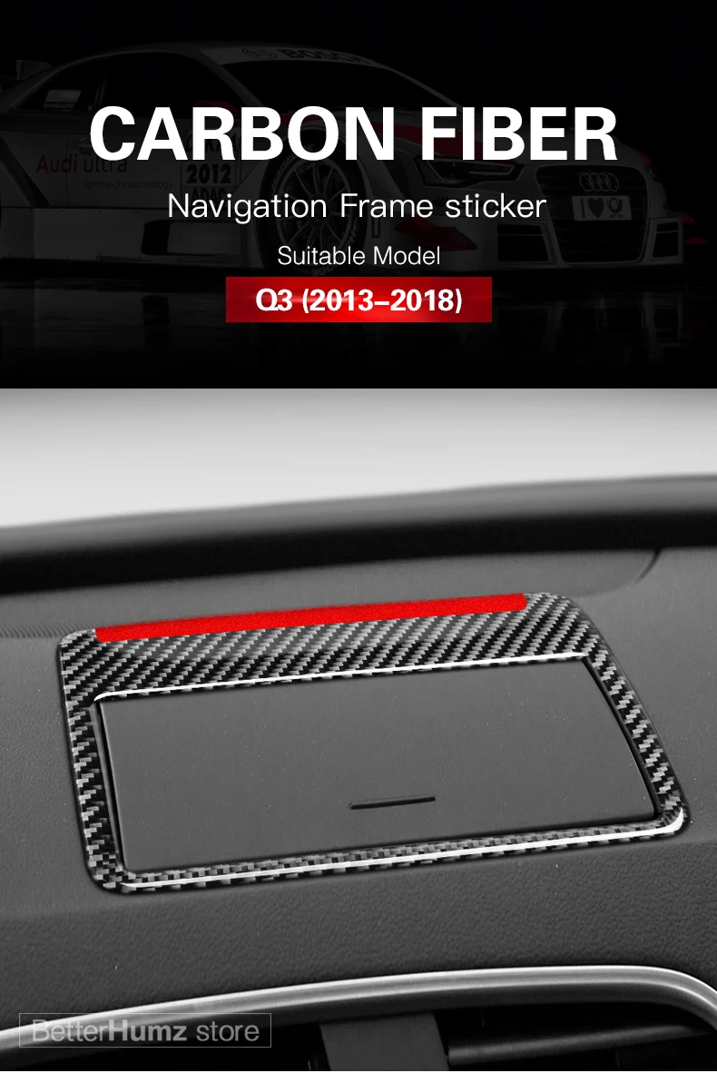 Автомобильный Стайлинг для Audi Q3 наклейка из углеродного волокна Центральная контрольная приборная панель навигация рамка Крышка отделка Авто Наклейка 2013