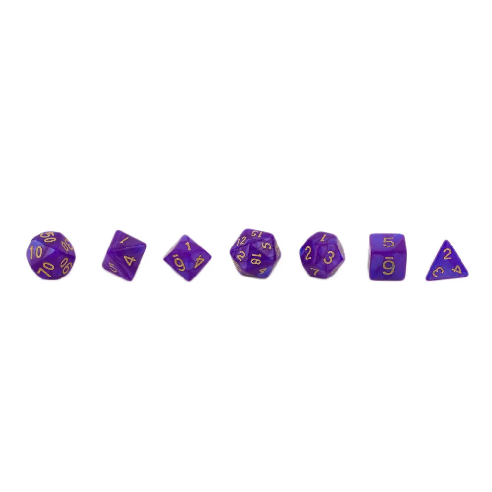 7pcs/Set Polyhedral Dice Lados For TRPG Board Game Dungeons And Dragons Acrylic D4-D20 Bright Color Dados De Doce