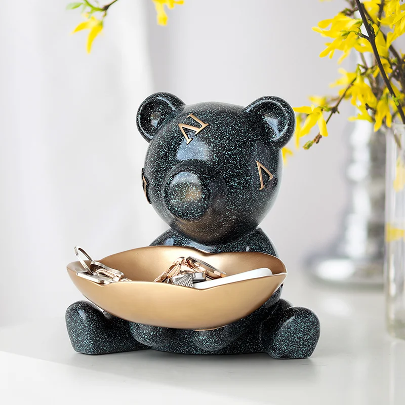 

Скульптура Resine, медведь, коробка для хранения, декор для комнаты, аксессуары для дома, статуи для украшения, офисный стол, столешница, современное искусство из смолы