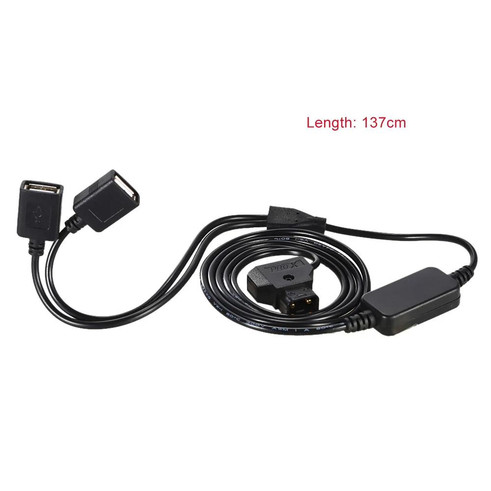 137 см D-Tap 2 Pin «папа» к двум Женский USB кабель питания кабель для передачи данных для iPhone iPad samsung sony мобильного телефона Мощность шнур питания кабель