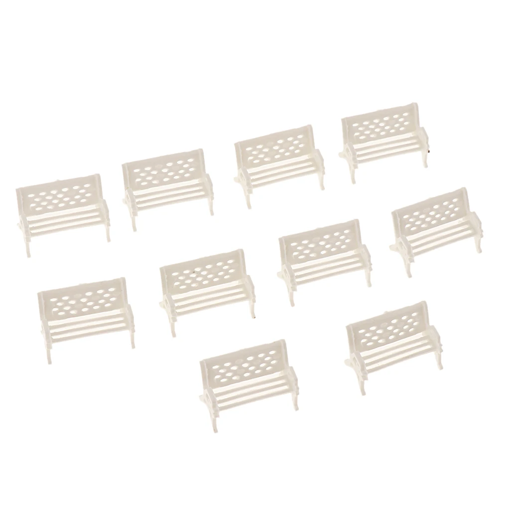 10pcs Geaden Park Decorative Bench Settle 1/50 O N Scale Scenics Layouts