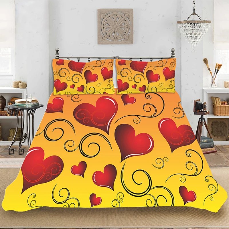 Комплект постельного белья включая пуховое одеяло наволочка с принтом домашний