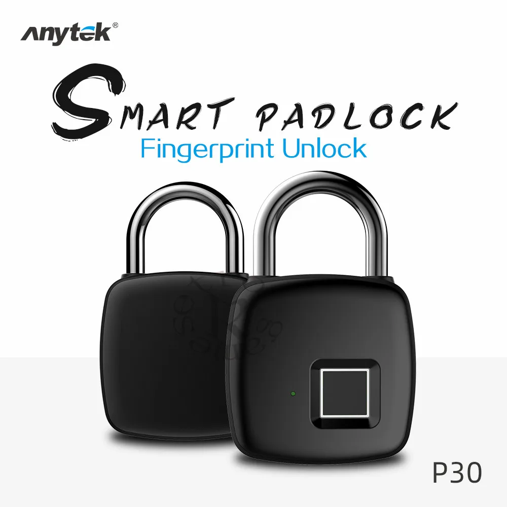 Anytek P30 отпечатков пальцев замок Противоугонный интеллектуальный замок без ключа для багажа чемодан рюкзак электронный замок IP54 Водонепроницаемый