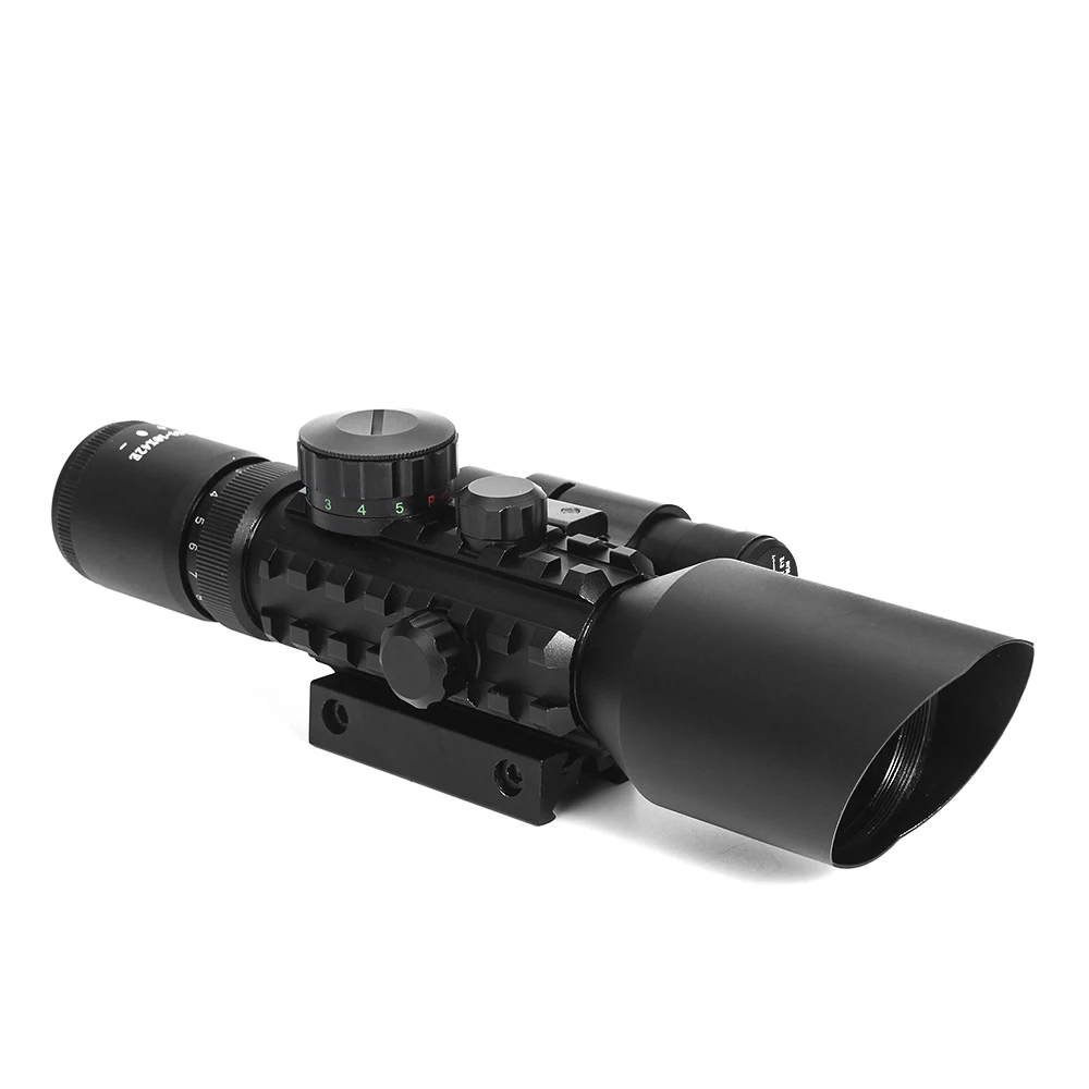 M9型 3-10x42 赤 緑 発光 ズーム ショート スコープ 新品 M9 3-10x42E Hunting Scope Red Green Dot Sight Hunting Scope