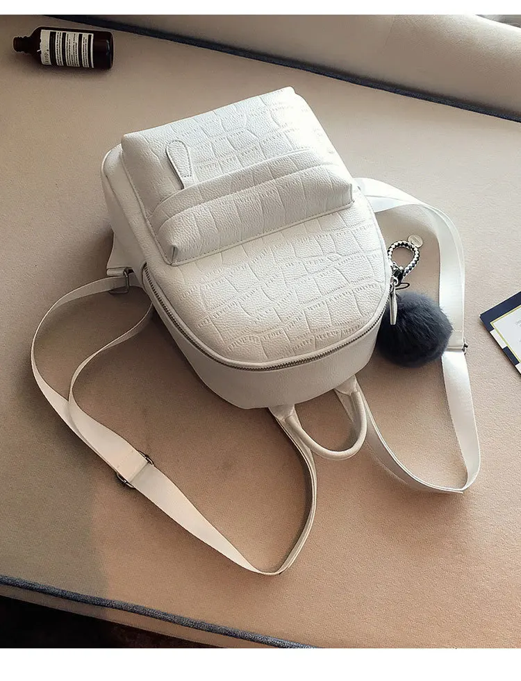 bonito pequeno mochila feminino branco volta pacote