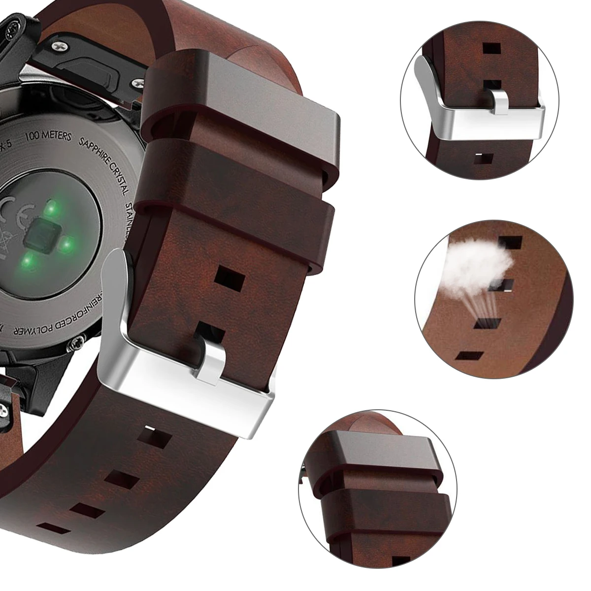 Yayuu ремешок для Garmin Fenix 6/Fenix 5/5 Plus/Forerunner 935/945/Approach S60/Quatix 5 быстросъемный ремешок из натуральной кожи