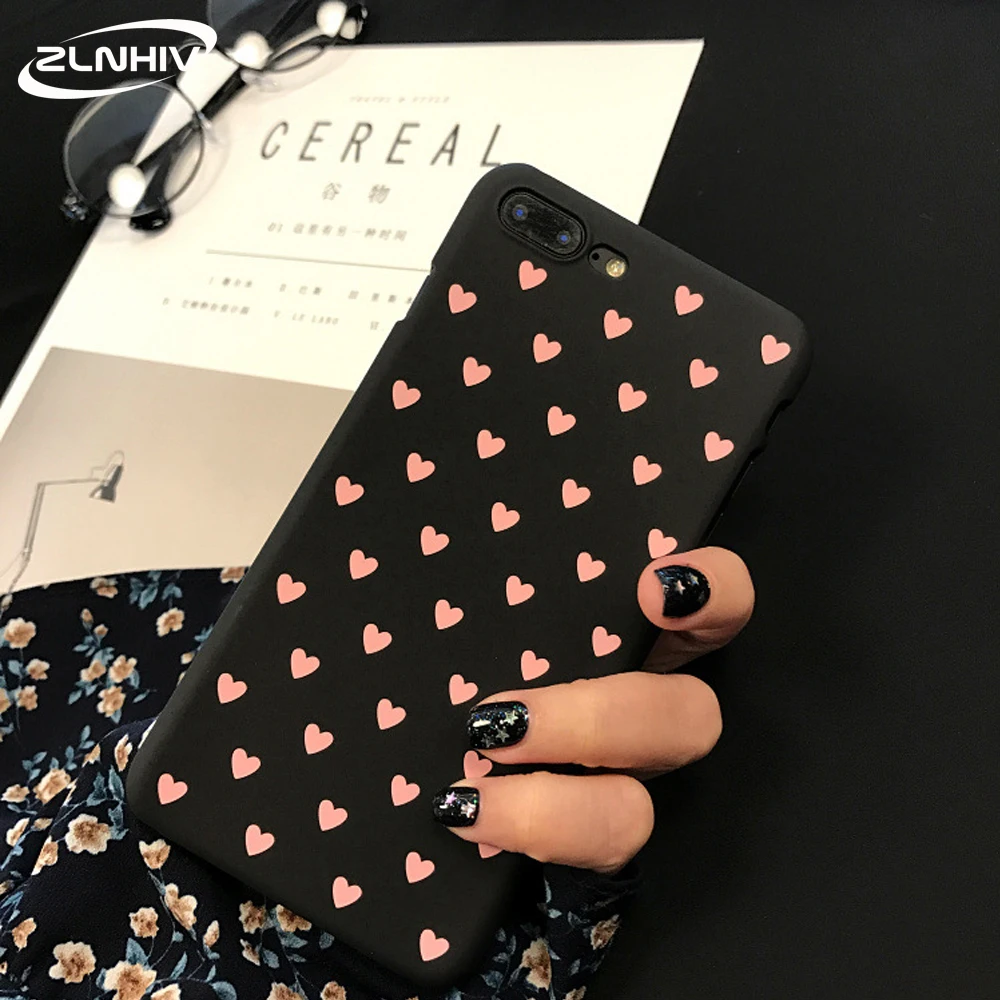 C-Black ZLNHIV чехол для влюбленных с сердцем для iphone 11 pro X XR XS MAX 6 6s S 7 8 plus, сумка для телефона, Аксессуары для мобильных телефонов, чехол для телефона, противоударный - Цвет: C-Black