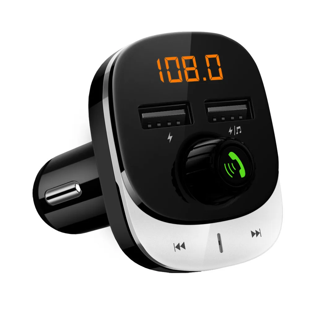 For BT Cigarette Lighter Power Car FM Transmitter MP3 Player Dual USB Charger Environmentally friendly material PC fireproof