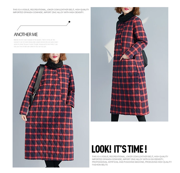 Photo Shoot 8128# Winter New Products Padded Thick Warm High Collar Pattern Large Size Literature And Art Cotton Coat Cotto