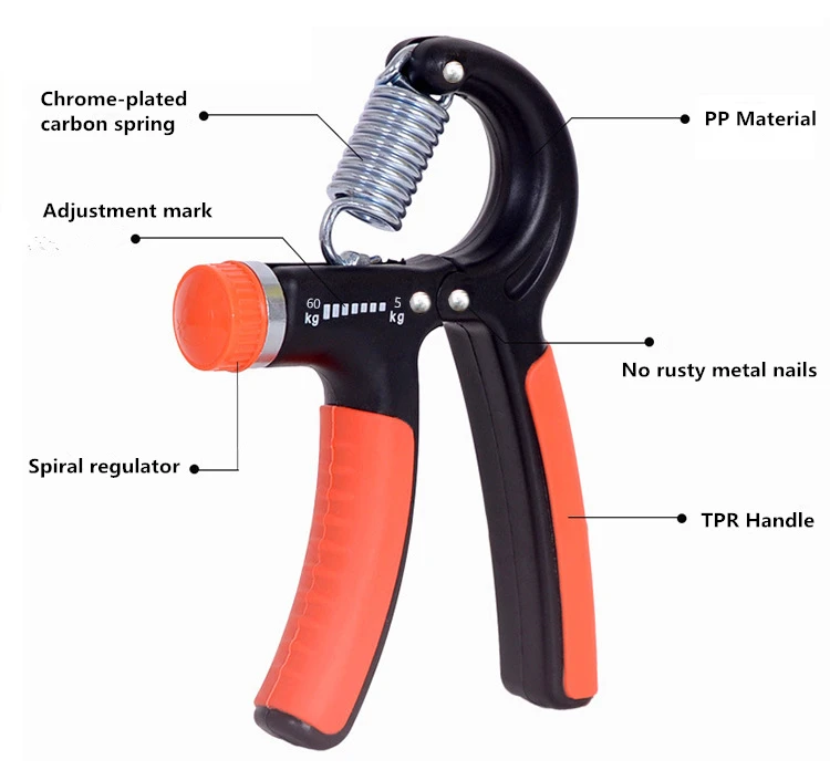 5-60 KG Hand Gripper Adjustable Durable Spring Power Strength Hand Exerciser Fitness Portable Tools Wrist Training