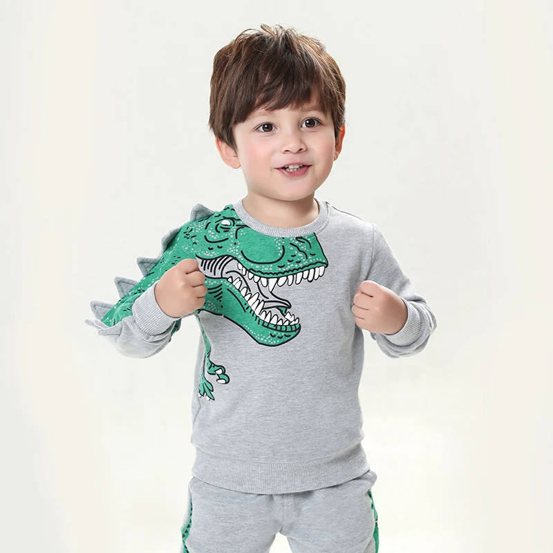

Kids Dinosaur Set Carton Long Sleeve School Outdoor Children'S Cartoon Sweater Boyssweater Cute Soft Sport
