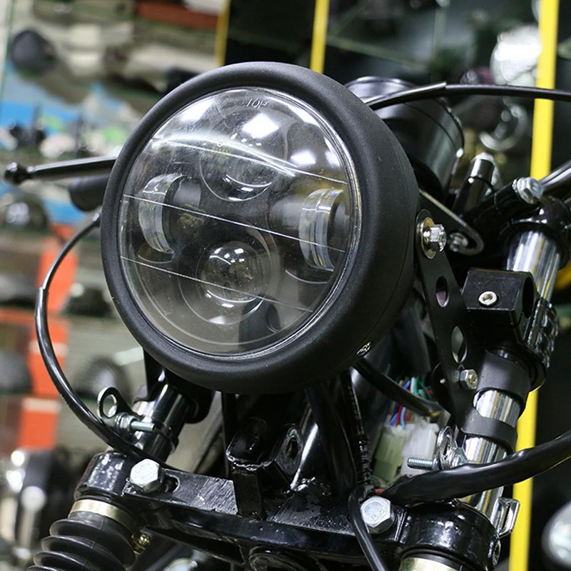 Мотоциклетная фара светодиодный CG125 лампы для мотоцикла с гальваническим покрытием 4 лампы круглые мото фары прожектор для Harley 12 В белые лампы