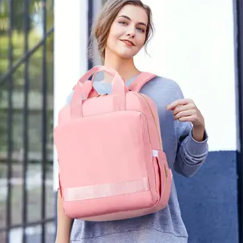 

Multifunctional Diaper Bag Nappy Backpack Large Capacity Mummy Bags Dry Wet Separated with Stroller Straps for Baby Care 517D