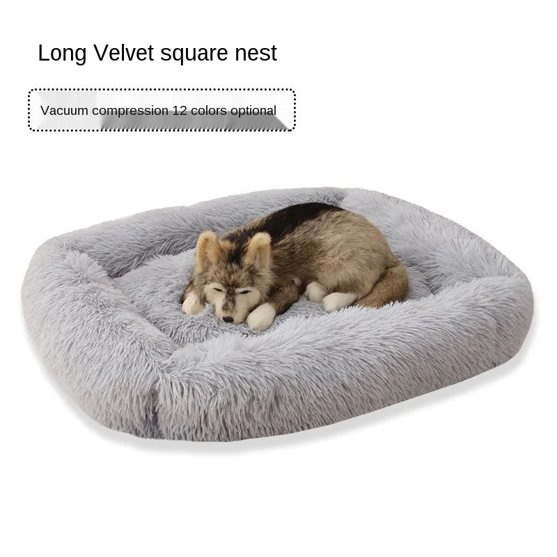 

Luxury plush square pet kennel for large, medium and small dogs autumn and winter sleeping kennel kennel cat kennel pet supplies
