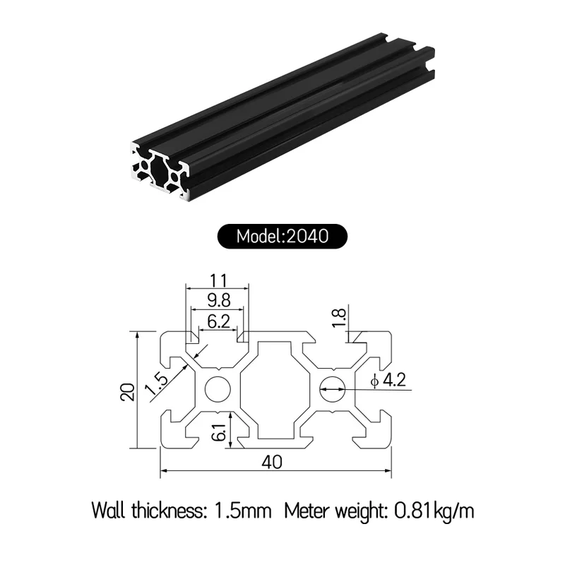 Profilo Alluminio 2020 T-Slot 400mm - Per Stampanti 3D E CNC, 4 Pezzi - Foto 3
