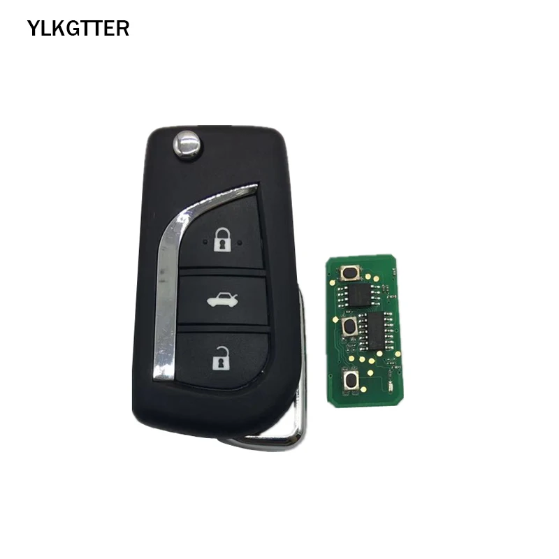 YLKGTTER 3 кнопки флип умный дистанционный ключ для Toyota Aygo Corolla Yaris Camry Verso с 315/433 МГц 4D67 ID67 транспондерный чип