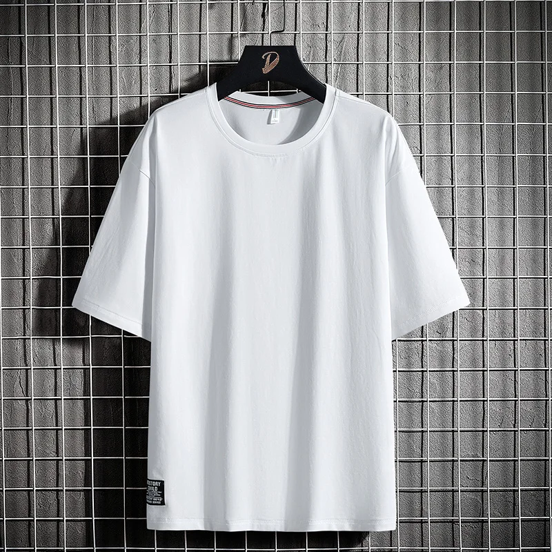 T Shirt Men 6XL 7XL 8XL Short Sleeve 95% Cotton Plus Size Black T