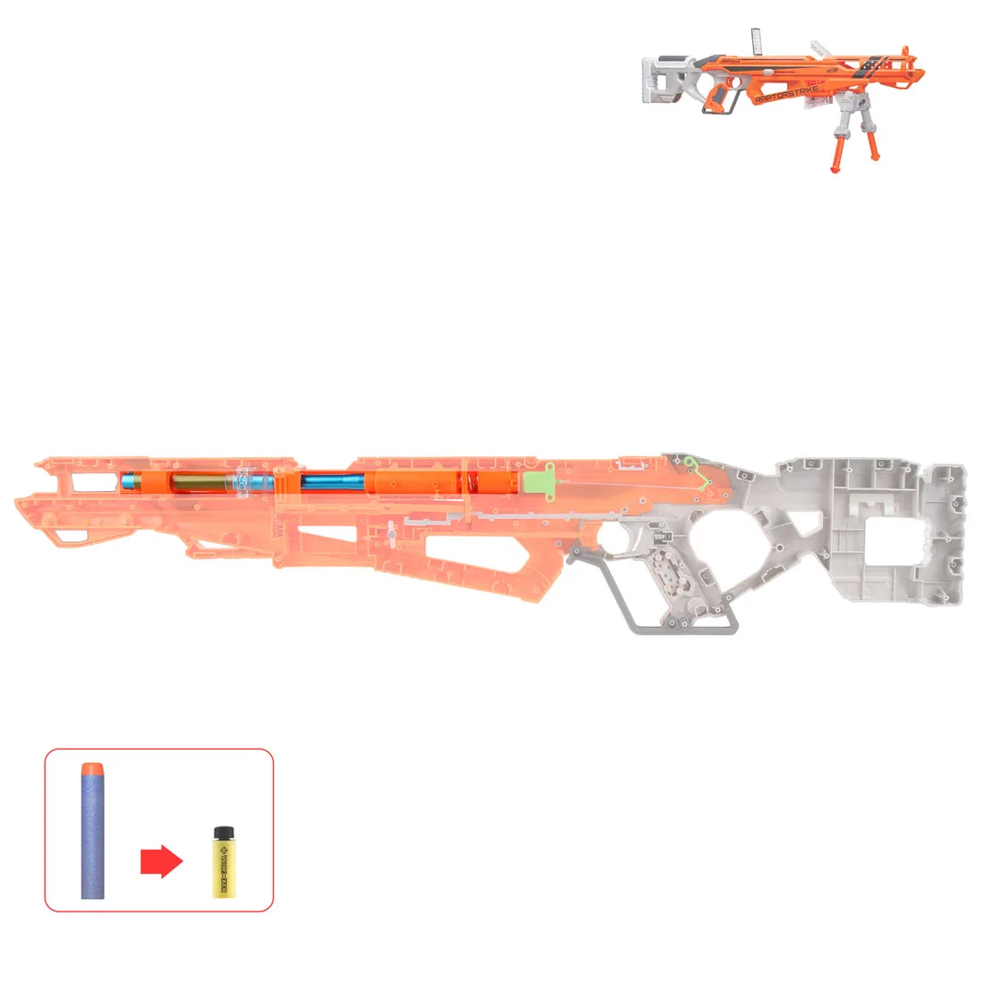 Рабочий W0419 короткие Дартс модифицированный набор устройств для NERF RAPTORSTRIKE C1896