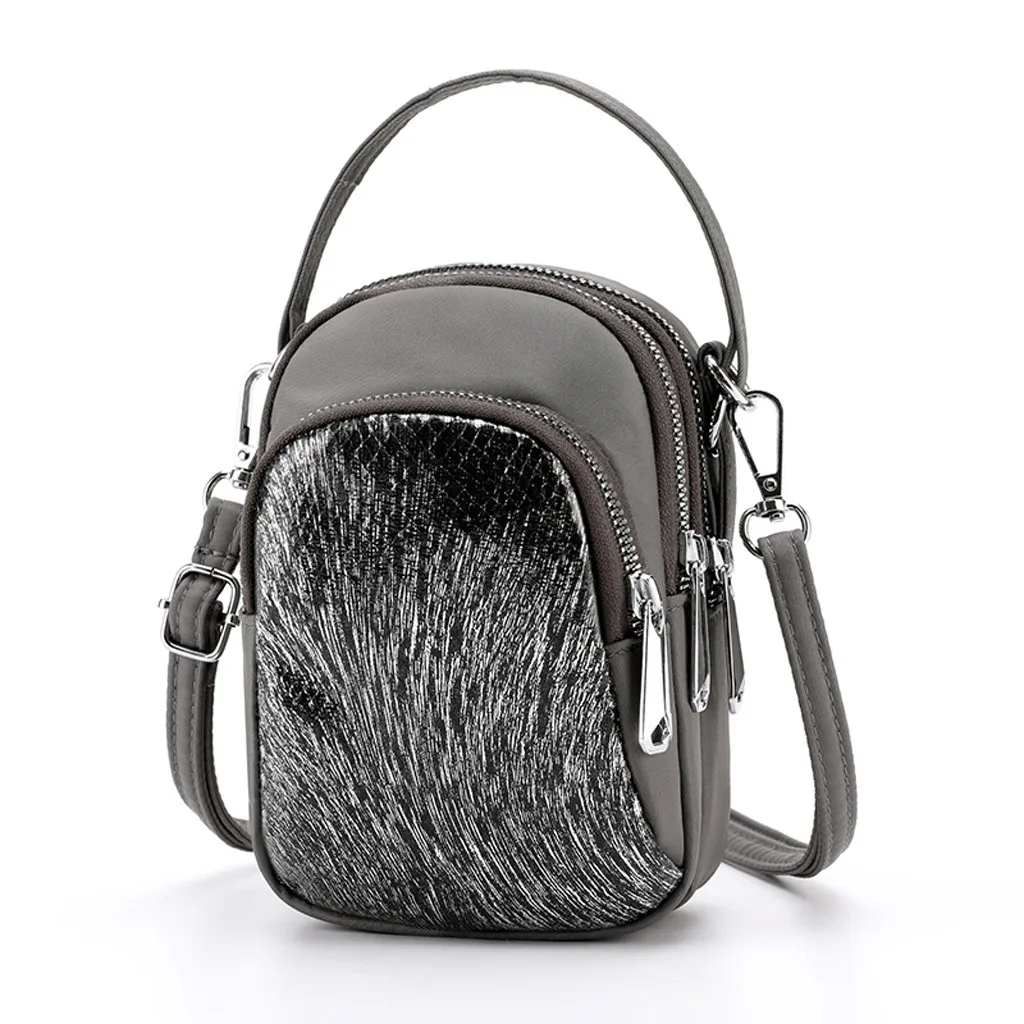Women Nylon Sequin Coin Purse Shoulder Mobile Phone Bag Exquisite Girls Delicate Handbag Elegant Ladies Fashion Casual Bags