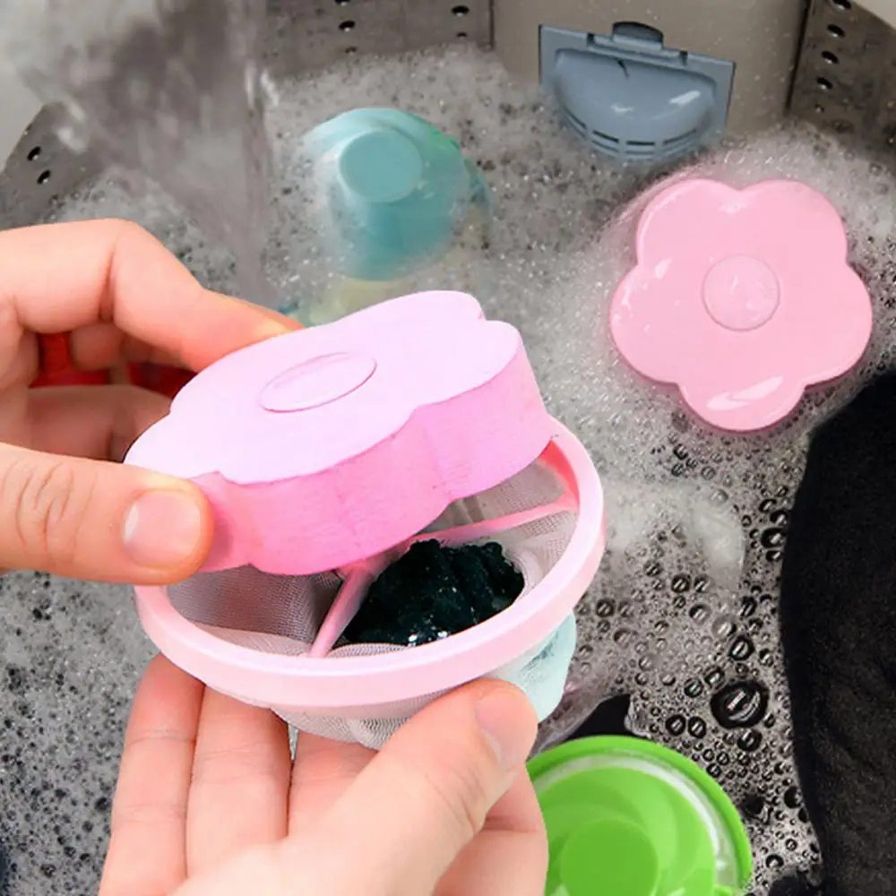Flower Shape Mesh Laundry Filter Bag Floating Lint Hair Catcher Washing Machine Removal Device Cleaning Ball Home Cleaning Tools