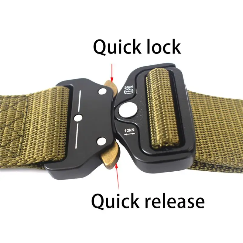 Nylon Military Tactical Belt Adjustable Metal Buckle Outdoor Army Quick Release Training Nylon Belt