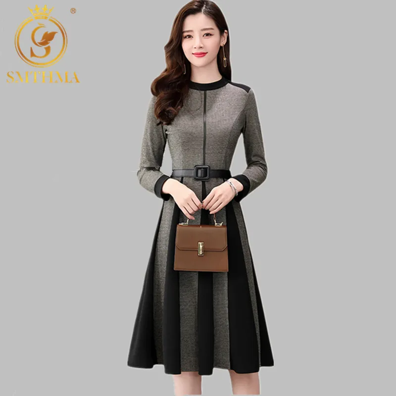 Женский новые осенние и зимние женские вечерние платья с длинным рукавом