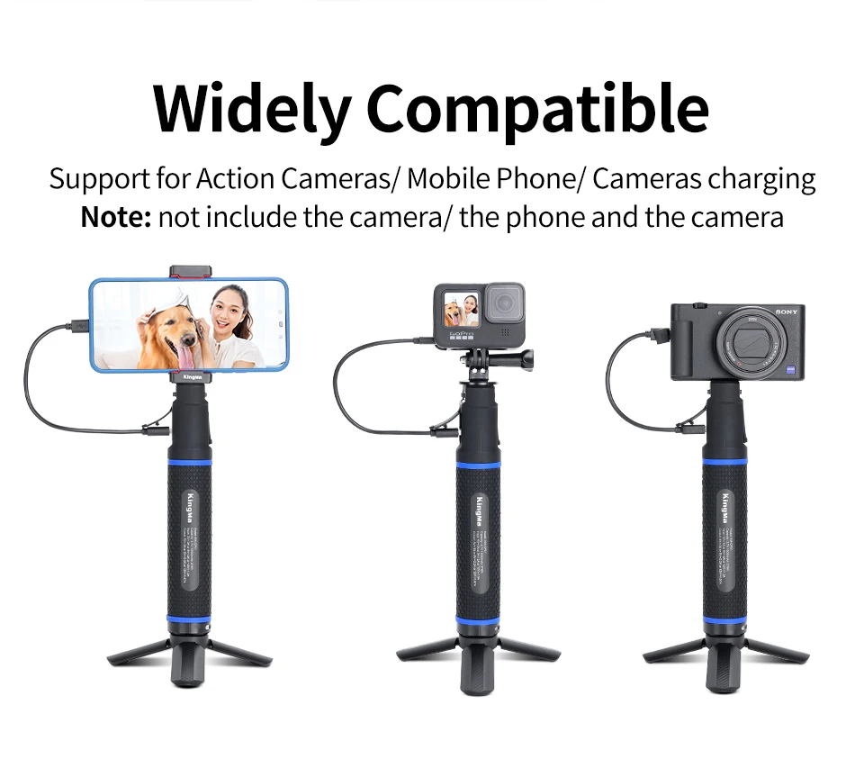 Description Picture 5 of itemKingMa 10000mAh Mobile Power Supply Charging Selfie Stick for GoPro Hero 20W PD/QC Fast Charge Power Bank Battery Hand Grip