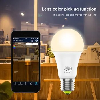 

Wifi Wireless Bluetooth Smart Bulb LED 7W RGB Lamp E27 Color Change Light Bulb Smart Home Lighting Compatible IOS /Android