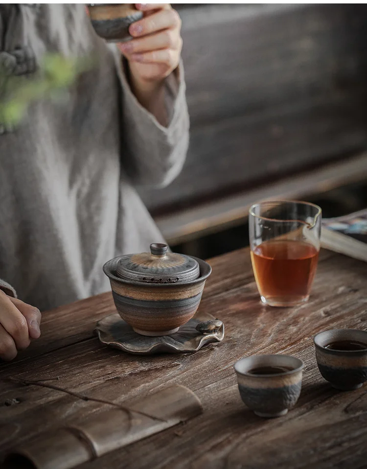 LUWU керамические чайники gaiwan винтажные чайные наборы Китайский кунг-фу чайный сервиз, кружка для вина