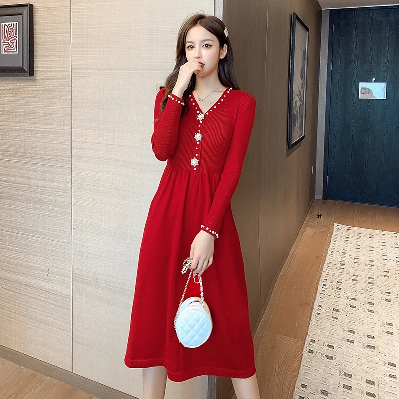New Sweater Dress Women Knitted 