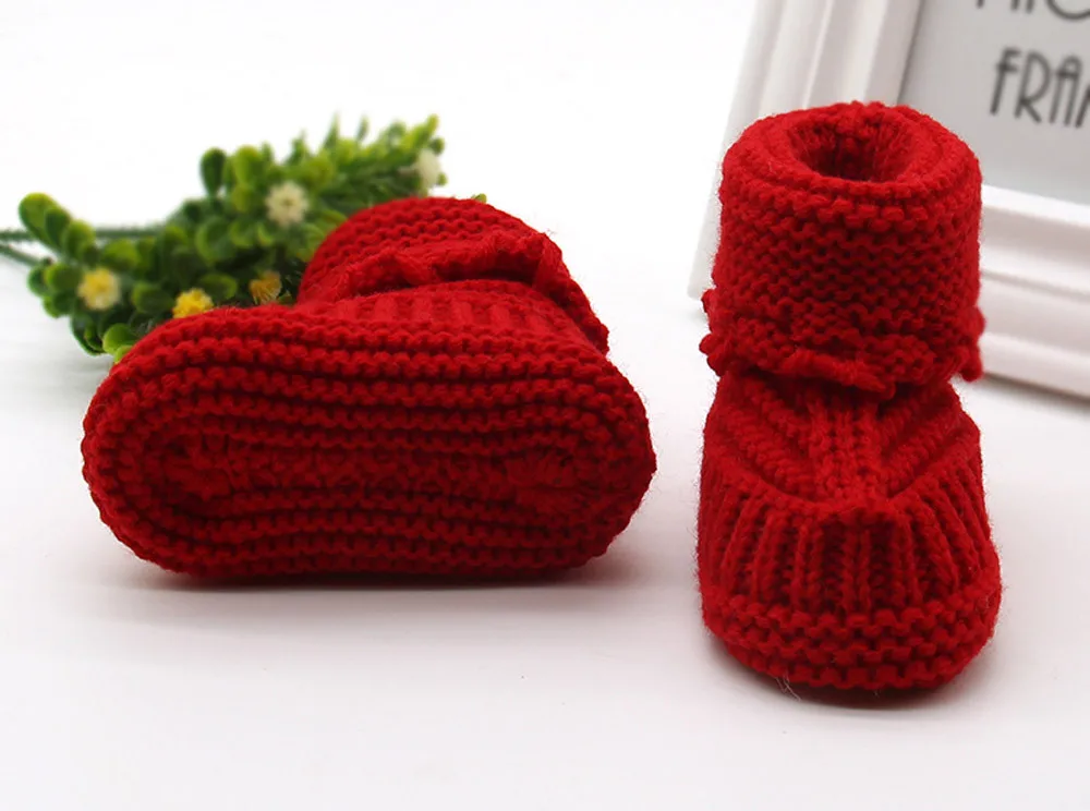 Baby Shoes Toddler Shoes Christmas Toddler Newborn Baby Shoes Knitting Lace Crochet Shoes Buckle Handcraft Baby Girl Boy Chaussure Infantil Menina