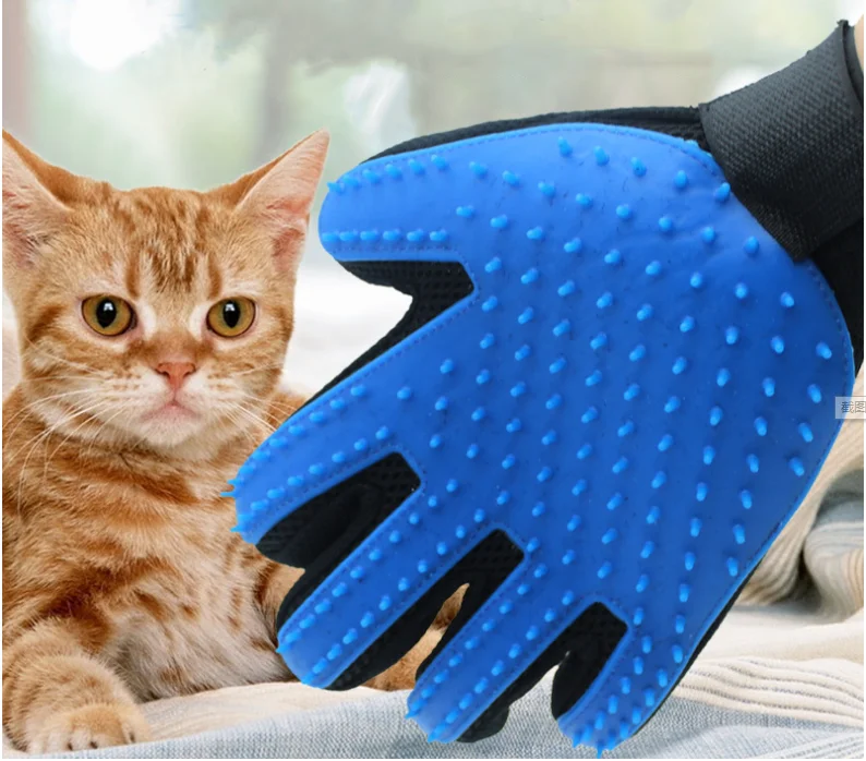 Cat Glove - Cat Grooming Glove Hausdéier Pinsel Handschuesch fir Kaz an Hond Hoer ze läschen