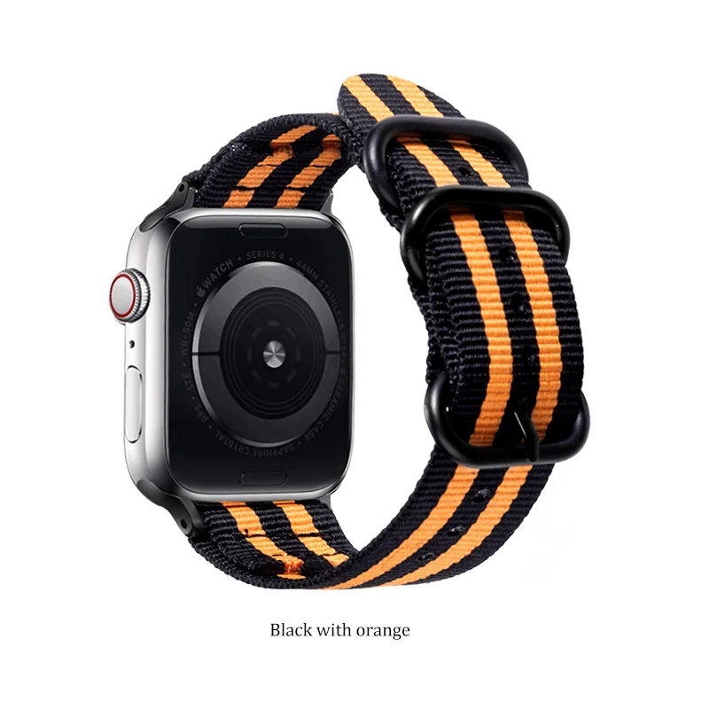 Для Apple watch, версии нейлоновый браслет 3/2/1 серии, спортивный браслет, 42 мм, 38 мм, наручных часов iWatch, браслет - Цвет ремешка: Black and orange