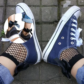 

3pair Fishnet Harajuku Women Socks Summer Breathable Fashion Ankle High Bows Mesh Japanese Style Adult Fancy One Size Nylon
