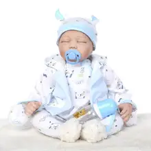 Poupée mignonne et douce pour nouveau né, fille et garçon, modèle de maison de jeu, renaissance infantile, en Gel de Silicone souple, modèle de bébé, cadeau de noël AA50DT 