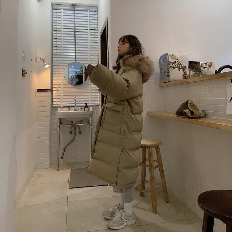 Winter Jacket Women Padded Jacket long Thick Down cotton Parkas female loose Fur Collar Winter Warm Coat For Women MY05