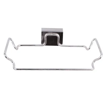 

Garbage Bag Hanger Stainless Steel Back Holder Kitchen Storage Rack Accessories