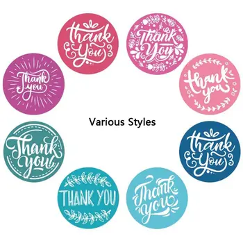 

500pcs/roll 8 Styles Thank You Sticker Handmade Scrapbooking Packaging Labels