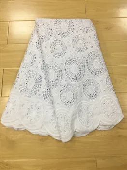 

White African Dry Cotton Lace Fabric 2019 High Quality Embroidery Nigerian Lace Wedding Stones Swiss Voile Lace In Switzerland
