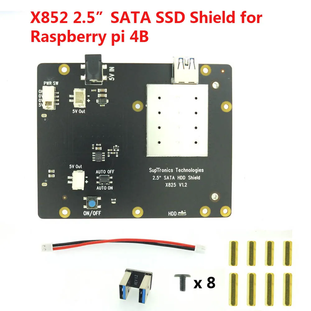 Raspberry X825 2,5 дюймов SATA HDD/SSD Плата расширения для Raspberry Pi 4B