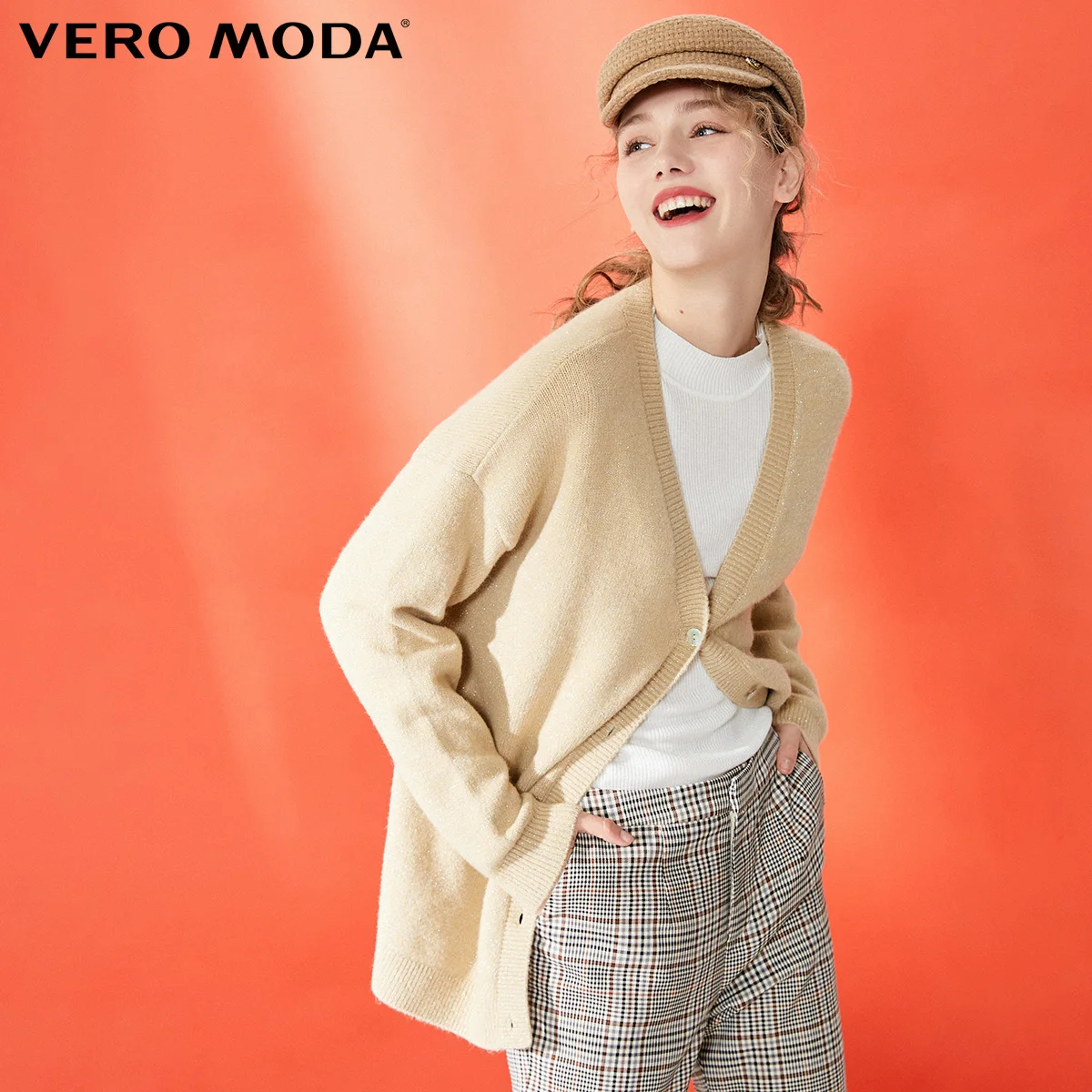 C13 Cornstalk brown Vero Moda женский декоративный яркий трикотажный кардиган | 319324560 - Цвет: C13 Cornstalk brown