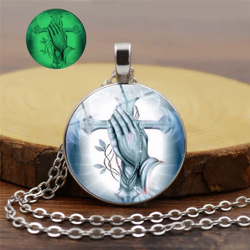 Классическое светящееся ожерелье с крестом Иисуса простая мода светится в