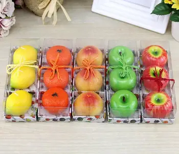 

Fruit Candles Apple Orange Lemon Shaped Scented Birthday Weddings Candles Romantic Party Decoration Christmas Gifts SN2016
