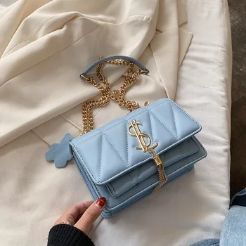 

Women's bag 2020 winter Korean new crocodile pattern lattice PU small square bag fashion shoulder messenger handbag bag women