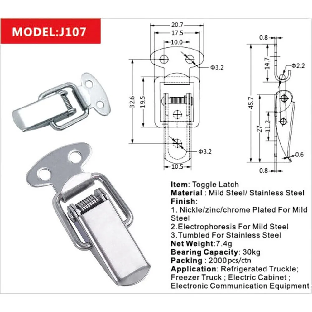 4PCS Toggle Latches Spring Loaded Clamp Clip Case Box Latch Catch Toggle Tension Lock Lever Clasp Closures Crate Lock Snap