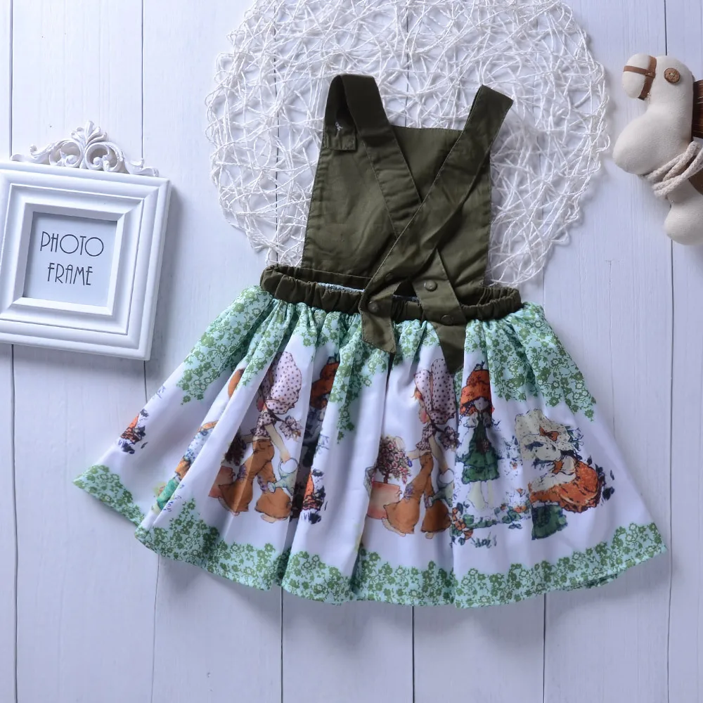 

INS Girls Dress European And American Small Girl Fashion Backless Printed Dress