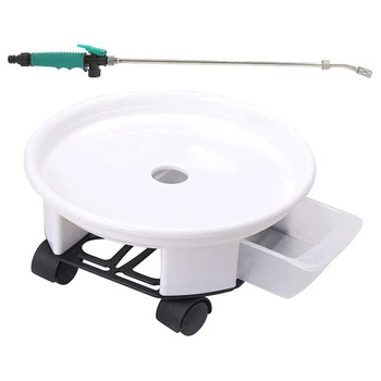 

2pcs Caddy for Plants, Round Potted Plant Stand with Wheels & 1pcs 2-In-1 High Pressure Washer 2.0 - Adjustable Nozzles